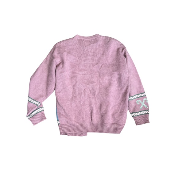 Vintage Light Pink Gingerbread Cottagecore Christmas Holiday Sweater L - Picture 4 of 5